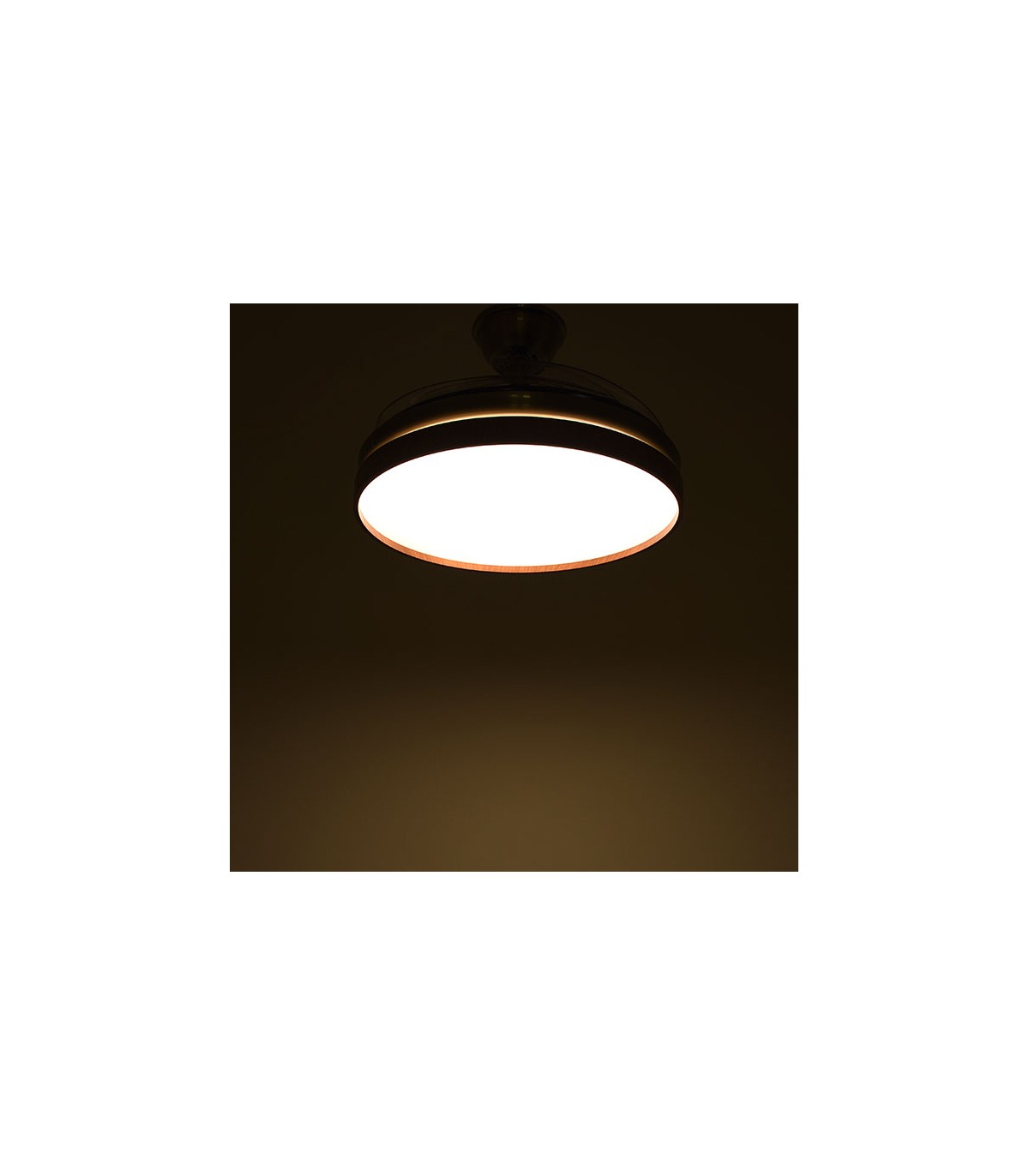 Ventilador LED Cosmos DC 72W 4 Aspas 6480Lm Cuero / Cerezo CCT