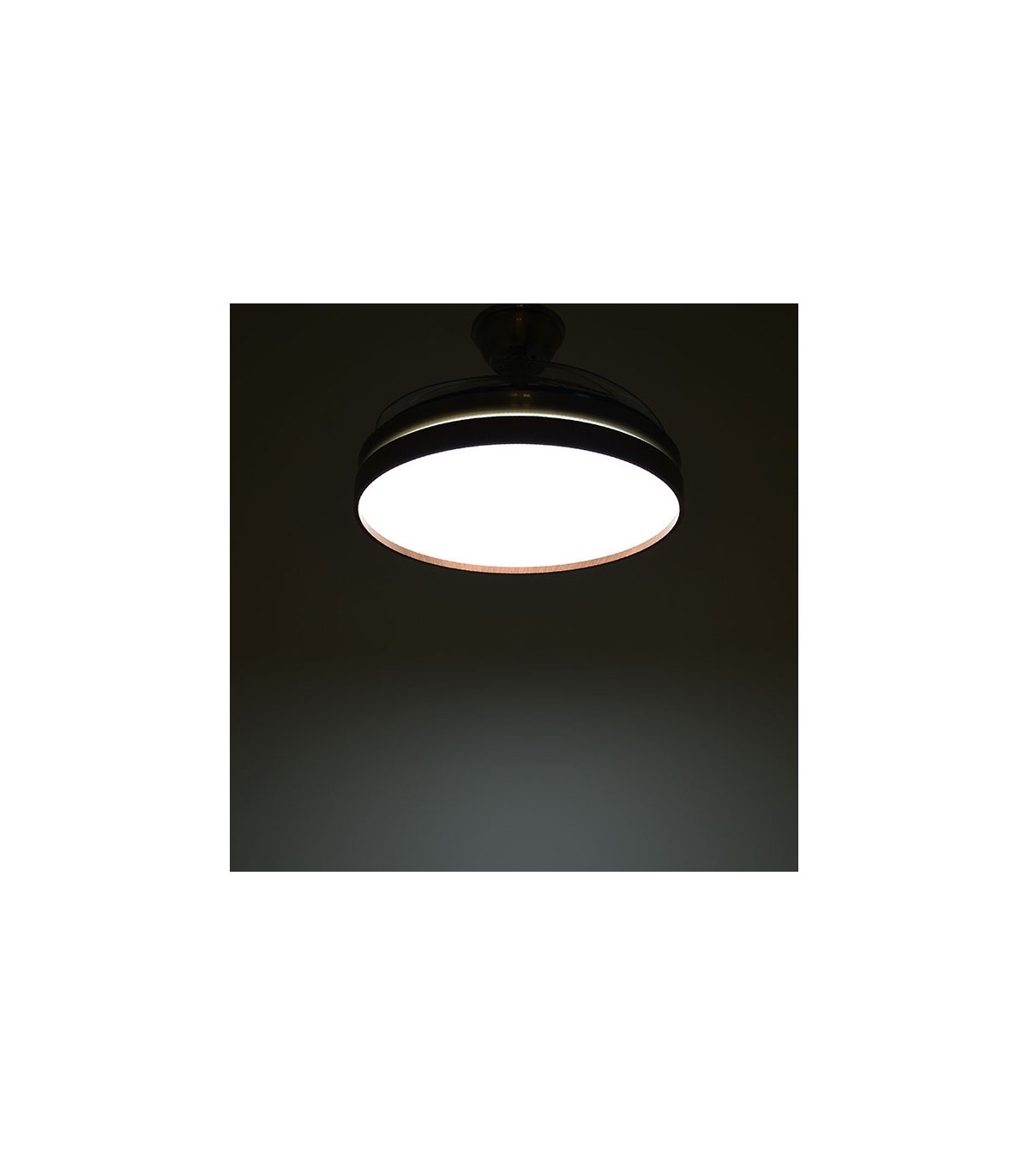 Ventilador LED Cosmos DC 72W 4 Aspas 6480Lm Cuero / Cerezo CCT
