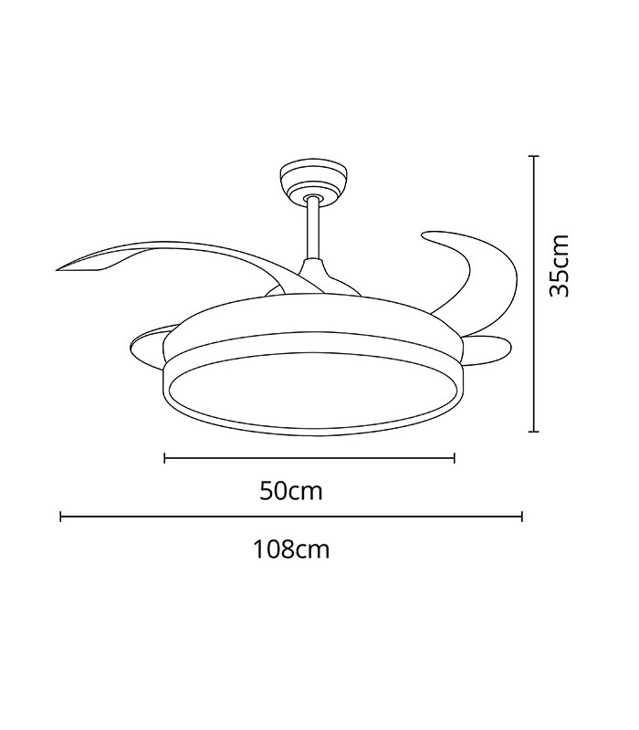 Ventilador LED Cosmos DC 72W 4 Aspas 6480Lm Cuero / Cerezo CCT