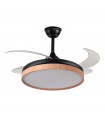 Ventilador LED Cosmos DC 72W 4 aspas 6480Lm Negro / Haya CCT
