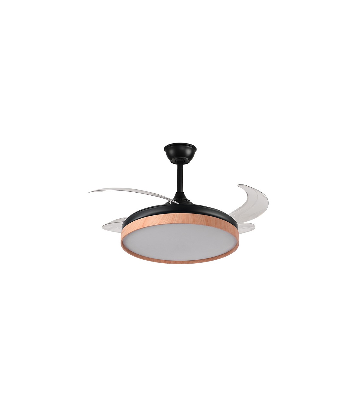 Ventilador LED Cosmos DC 72W 4 aspas 6480Lm Negro / Haya CCT