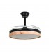 Ventilador LED Cosmos DC 72W 4 aspas 6480Lm Negro / Haya CCT
