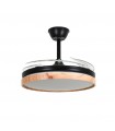 Ventilador LED Cosmos DC 72W 4 aspas 6480Lm Negro / Haya CCT