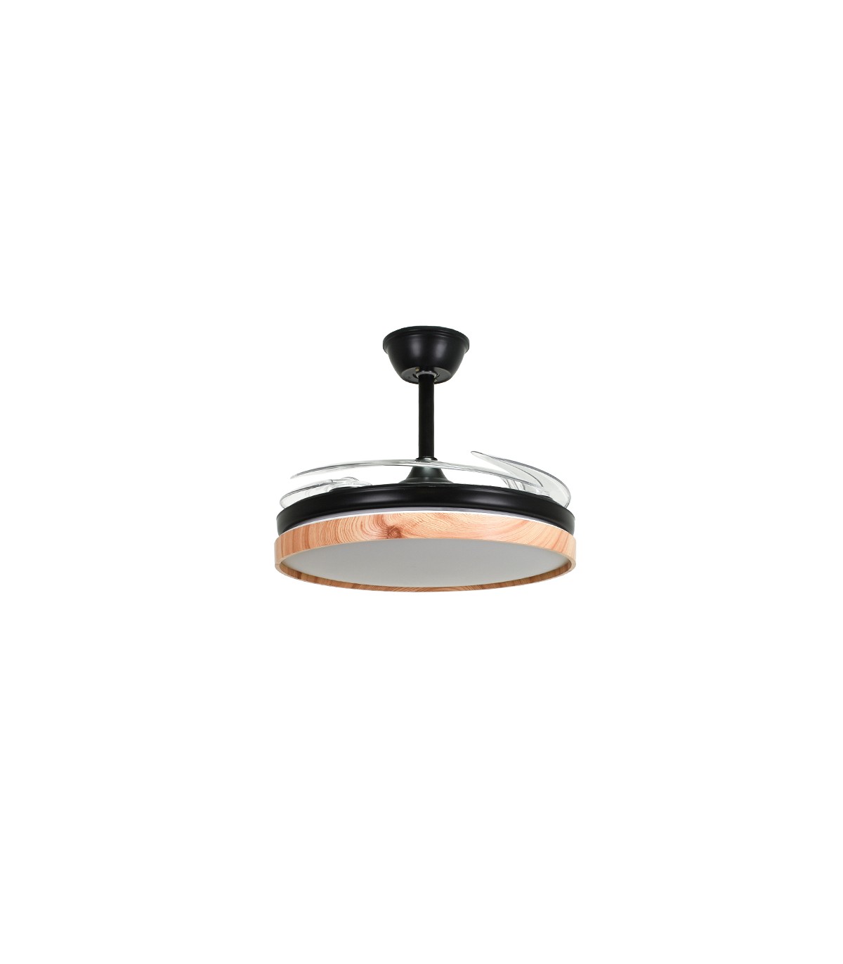 Ventilador LED Cosmos DC 72W 4 aspas 6480Lm Negro / Haya CCT