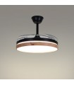 Ventilador LED Cosmos DC 72W 4 aspas 6480Lm Negro / Haya CCT