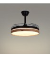 Ventilador LED Cosmos DC 72W 4 aspas 6480Lm Negro / Haya CCT