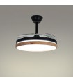 Ventilador LED Cosmos DC 72W 4 aspas 6480Lm Negro / Haya CCT