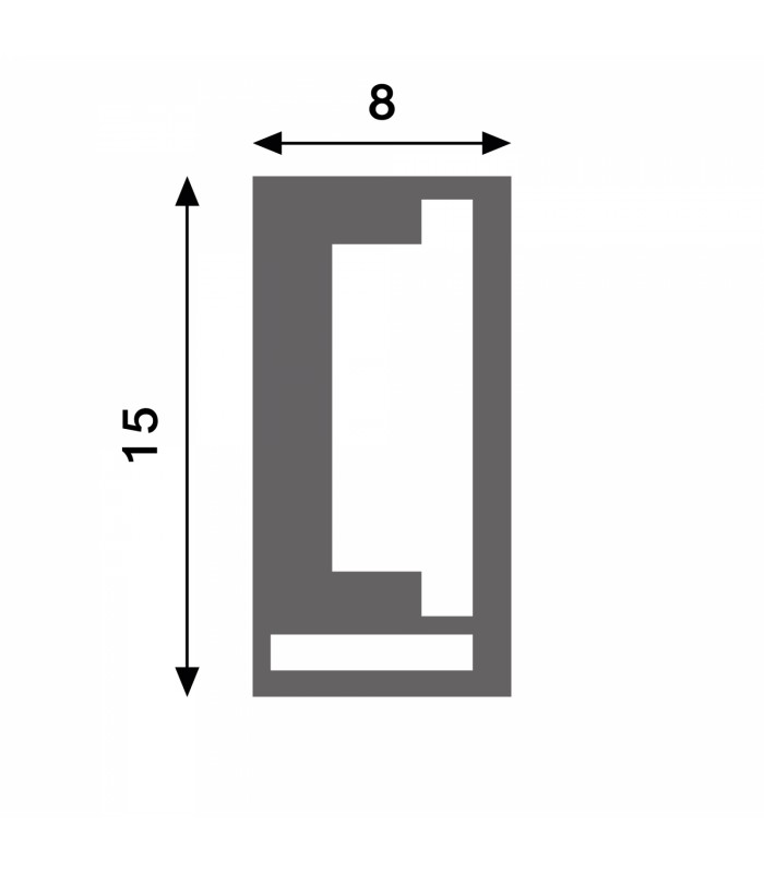 Funda de Silicona Rectanle 15X8 Para Tiras Led -20 Metros-