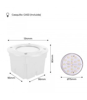 Baliza Empotrable Led Fumagalli 3W GX53 350Lm IP66 CCT