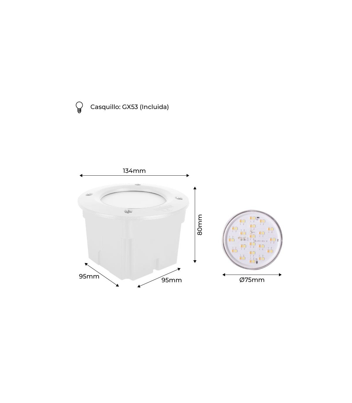 Baliza Empotrable Led Fumagalli 3W GX53 350Lm IP66 CCT