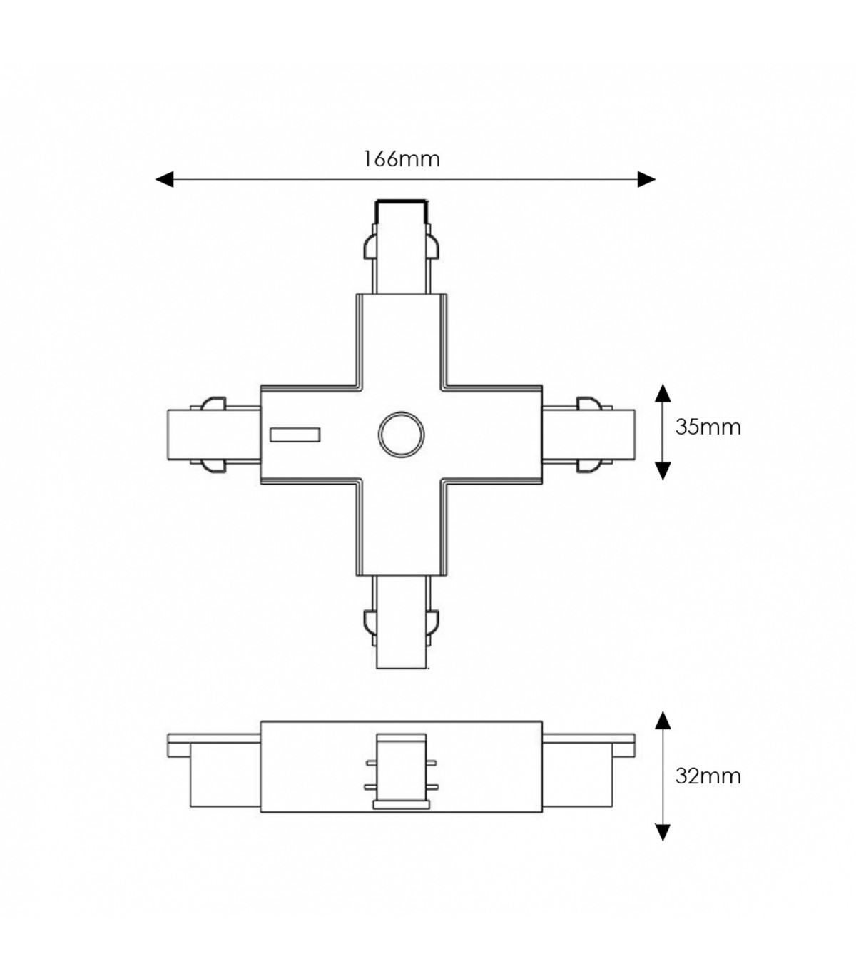 Conector Tipo X Para Carril Trifásico