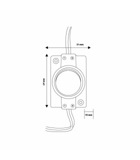 Cadena 20 Módulos 1 Led 2W 200Lm 45º 12VDC IP68