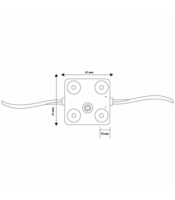 Cadena 20 Módulos 4 Led 2W 165Lm 160º 12VDC IP68