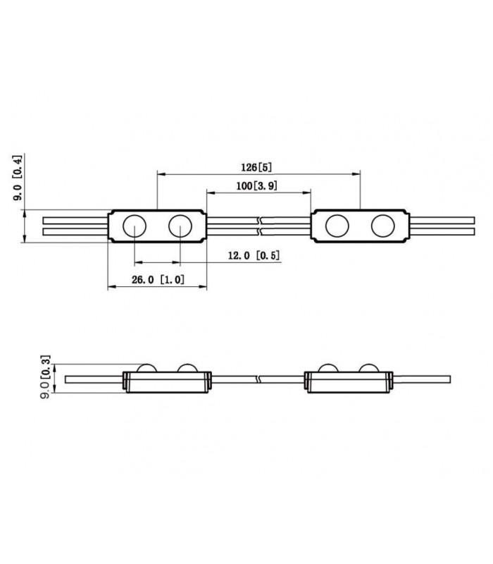 Módulo Led mini PRO 0.48W 50LM 180ºx140º DC 12V IP65