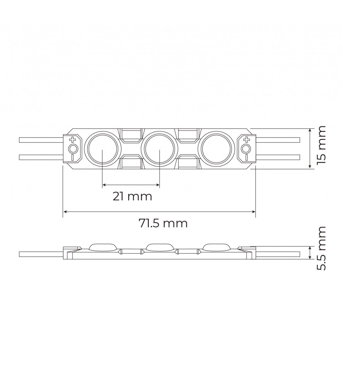 Módulo Led ECO 1W 110LM 165º DC 12V IP65