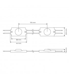 Módulo Led 1.32W 125LM 160º DC 12V IP65