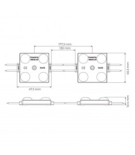 Módulo Led OSRAM 2W 200LM 170º DC 12V IP68