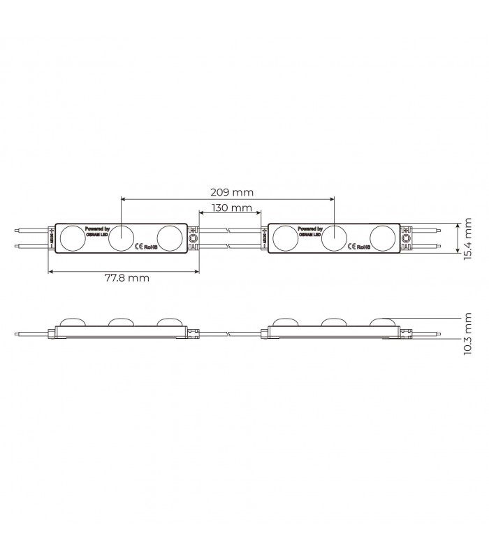 Módulo Led OSRAM 1.5W 150LM 170º DC 12V IP68