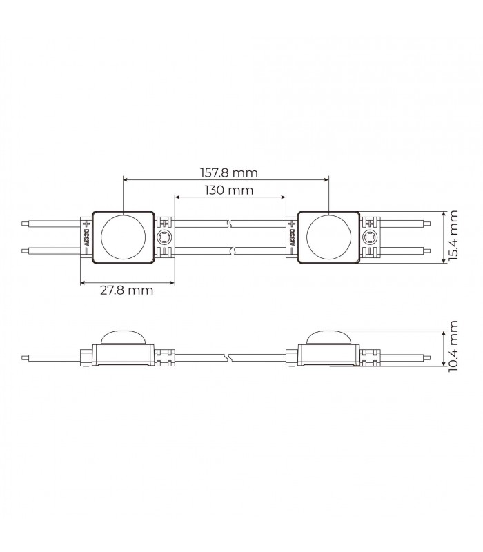 Módulo Led OSRAM 0.5W 50LM 170º DC 12V IP68