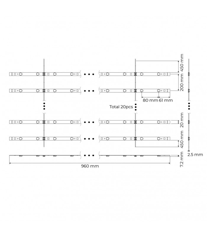Tiras Rígidas Led 12W 1200LM 170º DC 24V IP33