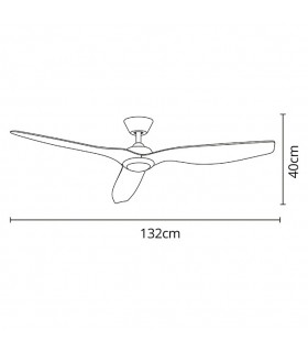 Ventilador de Techo Delfos DC 20W 2000Lm 3 Aspas Blanco 4000K