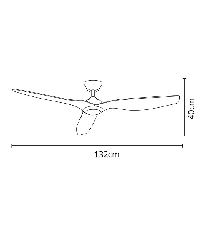 Ventilador de Techo Delfos DC 20W 2000Lm 3 Aspas Blanco 4000K