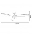 Ventilador de Techo Delfos DC 20W 2000Lm 3 Aspas Blanco 4000K