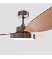 Ventilador Tulum DC Níquel 25W 2500Lm 3 Aspas Haya CCT