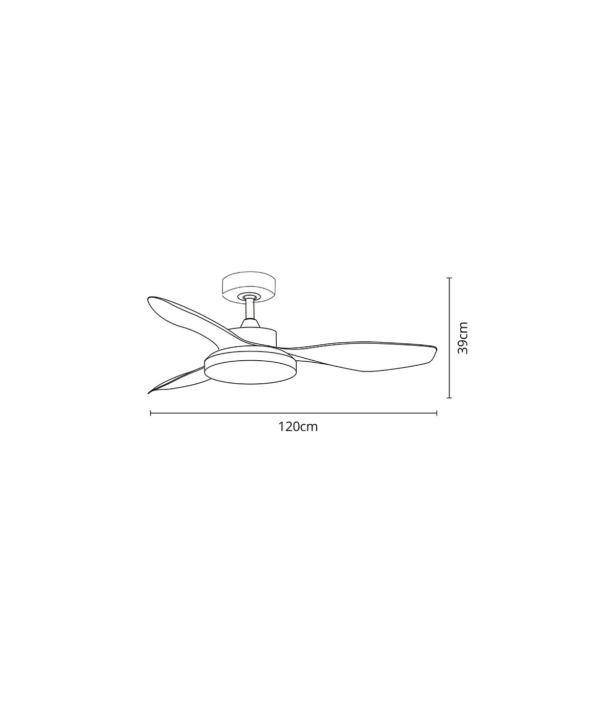 Ventilador Tulum DC 25W 2500Lm 3 Aspas Marrón CCT