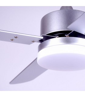 Ventilador Kenia DC Plata 18W 1800Lm 4 Aspas Reversibles Plata / Haya CCT