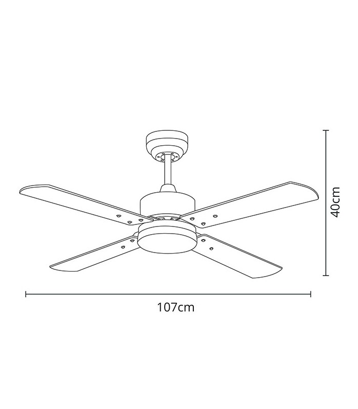Ventilador Kenia DC Blanco 18W 1800Lm 4 Aspas Blanco CCT