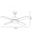Ventilador Kenia DC Blanco 18W 1800Lm 4 Aspas Blanco CCT