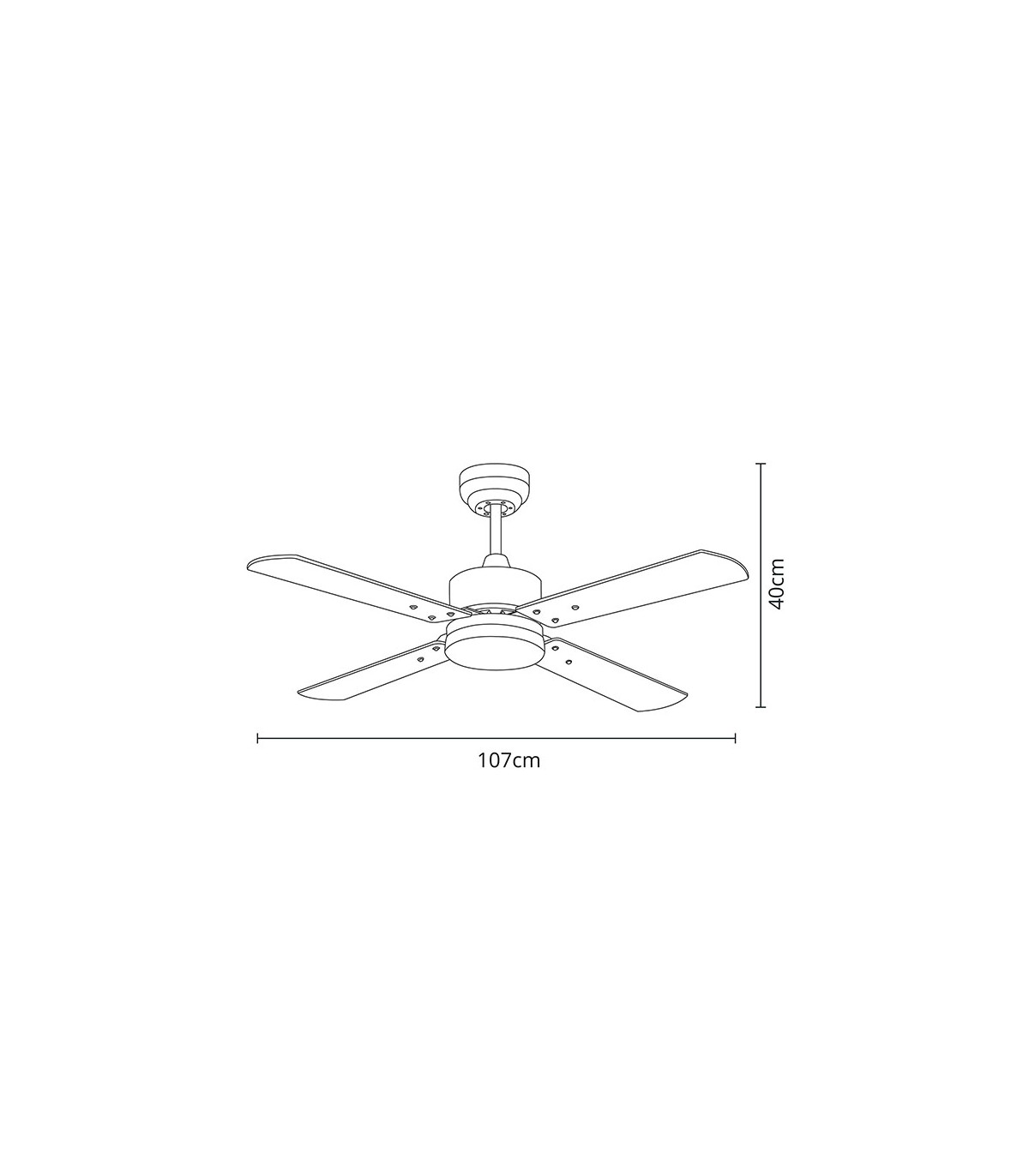 Ventilador Kenia DC Blanco 18W 1800Lm 4 Aspas Blanco CCT