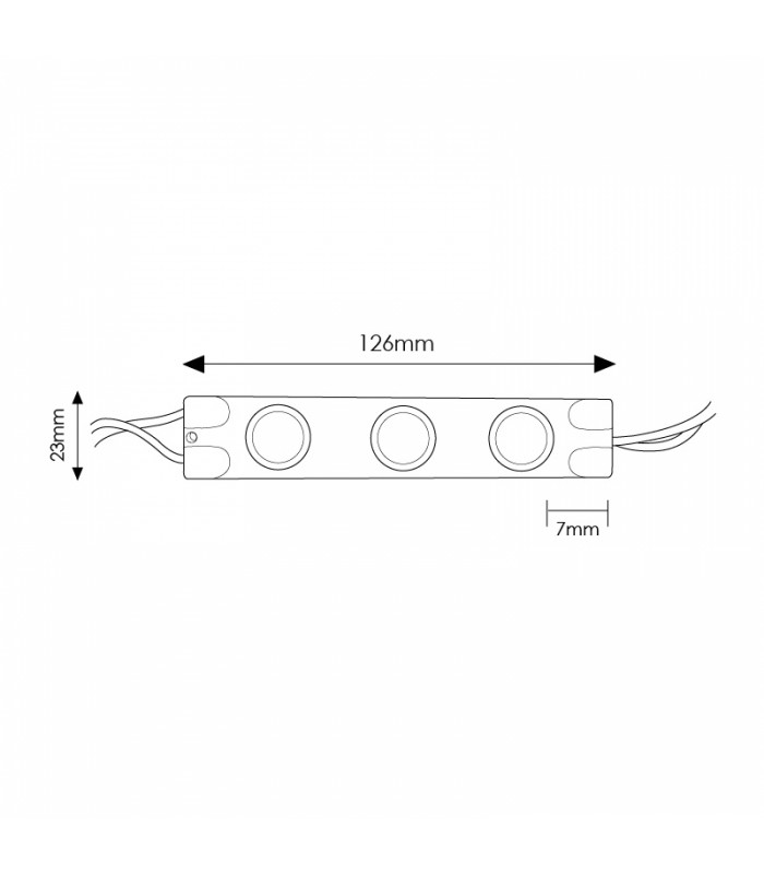 Cadena 20 Módulos 3 Led 3W 280Lm 55º 220VAC IP65