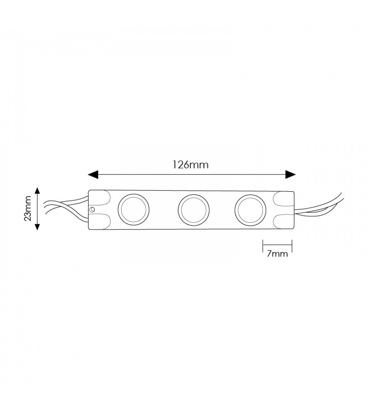 Cadena 20 Módulos 3 Led 3W 280Lm 55º 220VAC IP65