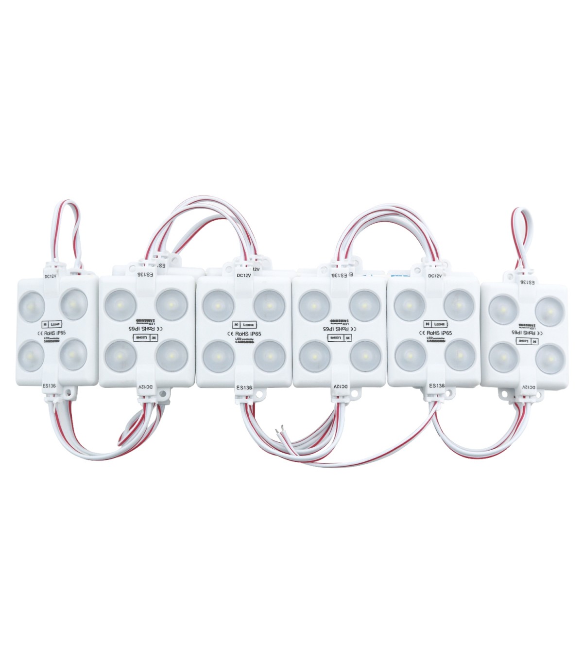 Cadena 20 Módulos 4 LED 2W 220Lm 160º 12VDC IP65