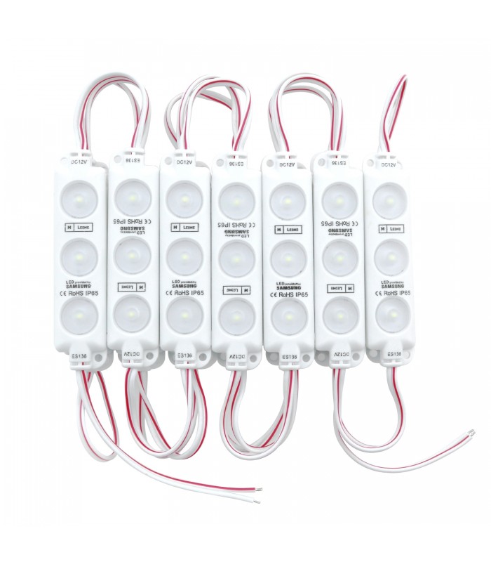 Cadena 20 Módulos 3 LED 1W 120Lm 160º 12VDC IP65