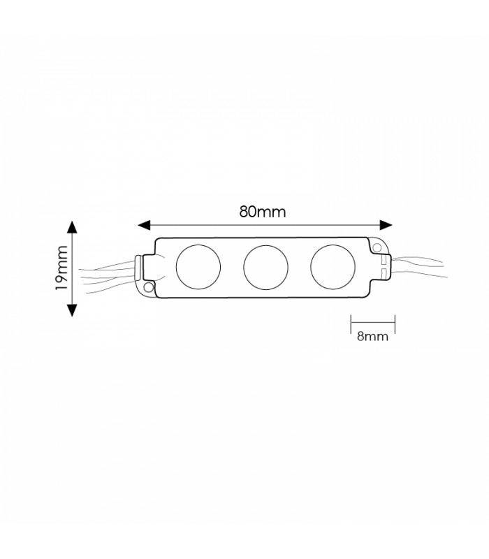 Cadena 20 Módulos 3 LED 1W 120Lm 160º 12VDC IP65