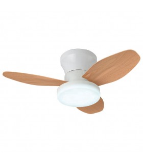 Ventilador Taurus DC Blanco 48W 4800Lm 3 Aspas Haya CCT