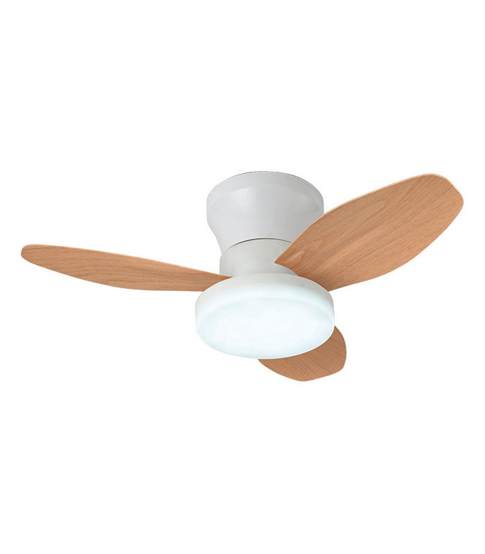 Ventilador Taurus DC Blanco 48W 4800Lm 3 Aspas Haya CCT