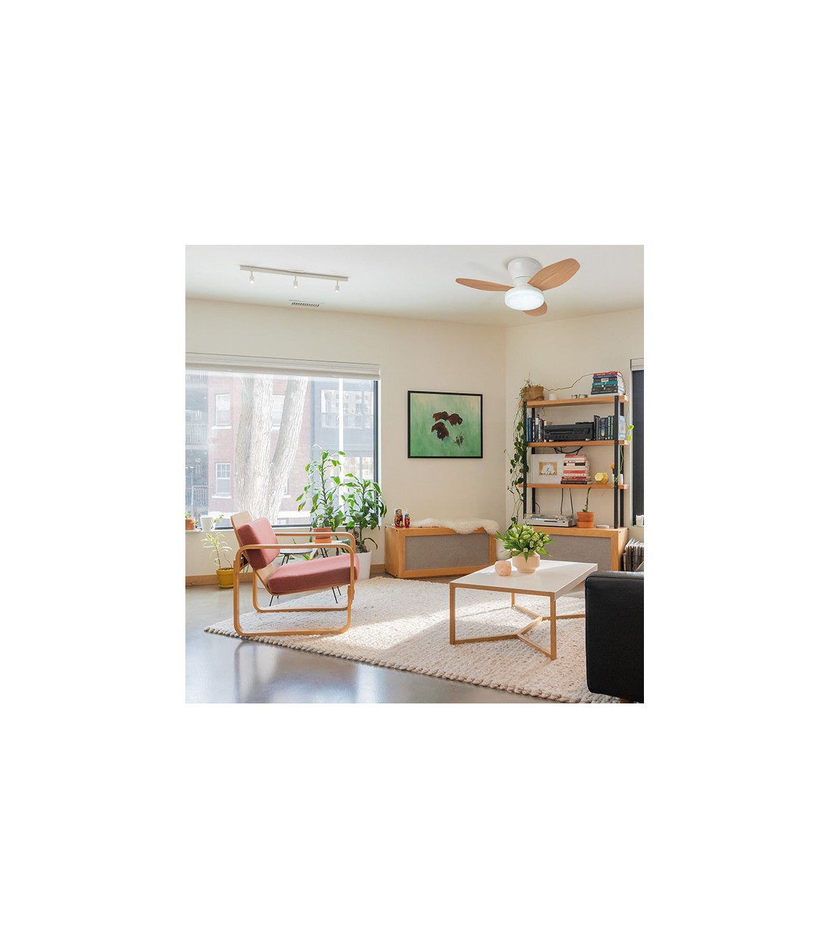 Ventilador Taurus DC Blanco 48W 4800Lm 3 Aspas Haya CCT