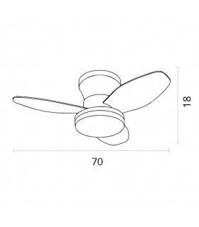 Ventilador Taurus DC Blanco 48W 4800Lm 3 Aspas Haya CCT