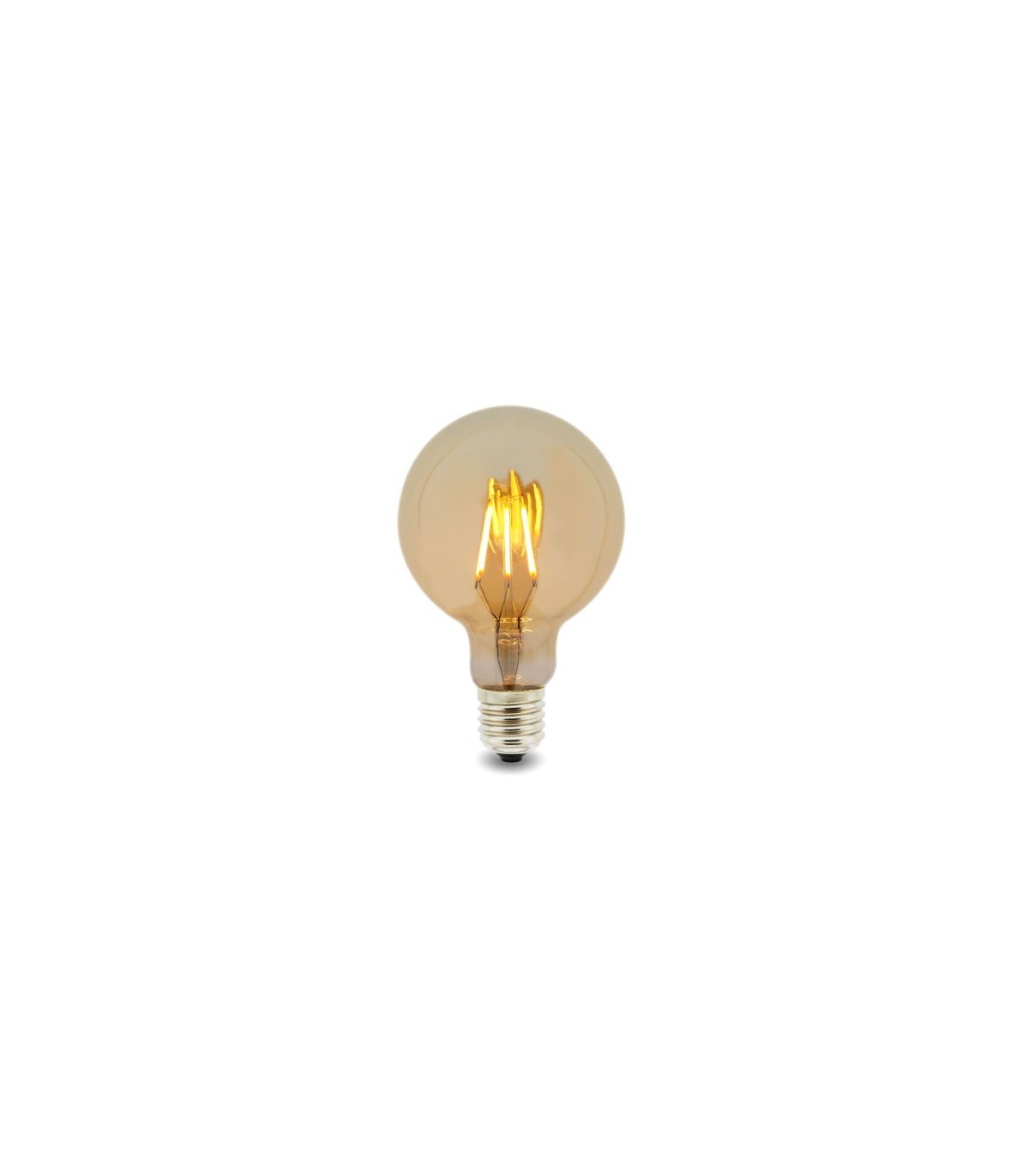 Bombilla LED filamento 6W 500Lm 360º  E27 G95 2500K Ambar Serie VINTAGE