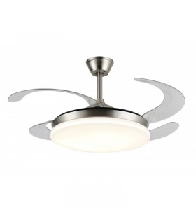 Ventilador LED Isabella-L APP DC 72W 4 aspas 8000Lm Niquel CCT