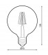 Bombilla LED filamento 6W 500Lm 360º  E27 G95 2500K Ambar Serie VINTAGE