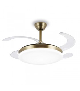 Ventilador LED Isabella-L APP DC 72W 4 aspas 8000Lm Cuero CCT