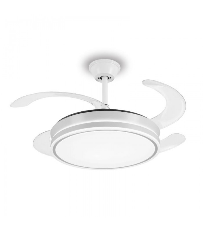 Ventilador LED Ambra-L APP DC 72W 4 aspas 8000Lm Blanco CCT