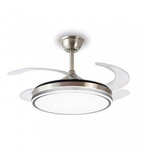 Ventilador LED STELLA-L APP DC 72W 4 aspas 8000Lm Niquel CCT