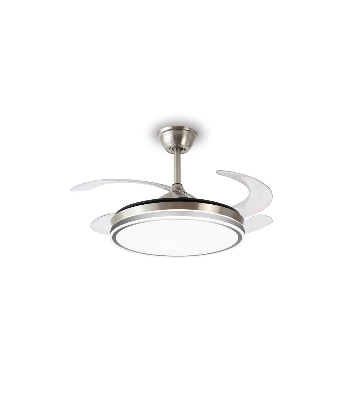 Ventilador LED STELLA-L APP DC 72W 4 aspas 8000Lm Niquel CCT