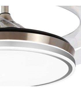 Ventilador LED STELLA-L APP DC 72W 4 aspas 8000Lm Niquel CCT